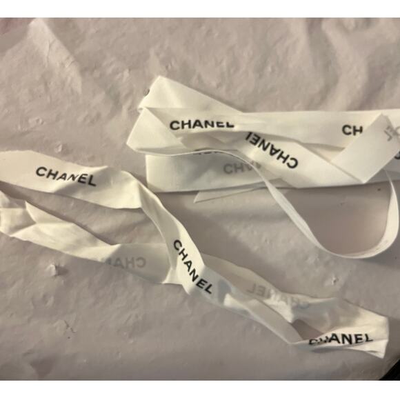 Chanel Gift Paper Bag  Rope Handle With Chanel White Ribbon -Set of 2 - Picture 7 of 10
